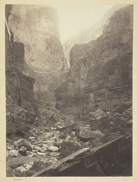 Cañon of Kanab Wash, Colorado River, Looking North, 1872. Creator: William H. Bell