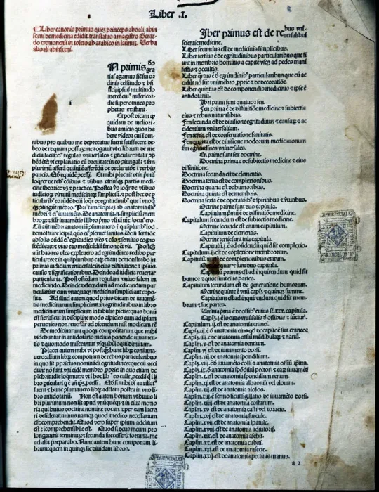 Framed Print : Canon of Medicine, page of Book I of the Latin edition 1490, work by Avicenna Framed Print : Canon of Medicine, page of Book I of the Latin edition 1490, work by Avicenna