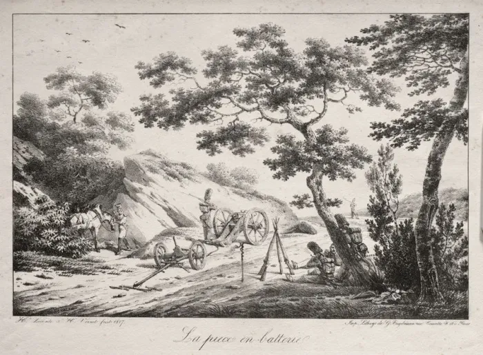 Framed Print : The Canon Ready to Fire, 1817. Creator: Hippolyte Lecomte (French, 1781-1857) Framed Print : The Canon Ready to Fire, 1817. Creator: Hippolyte Lecomte (French, 1781-1857)