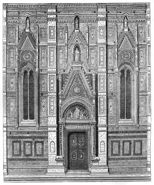The canonical gate of the Basilica of Santa Maria del Fiore, Florence, Italy, 1882