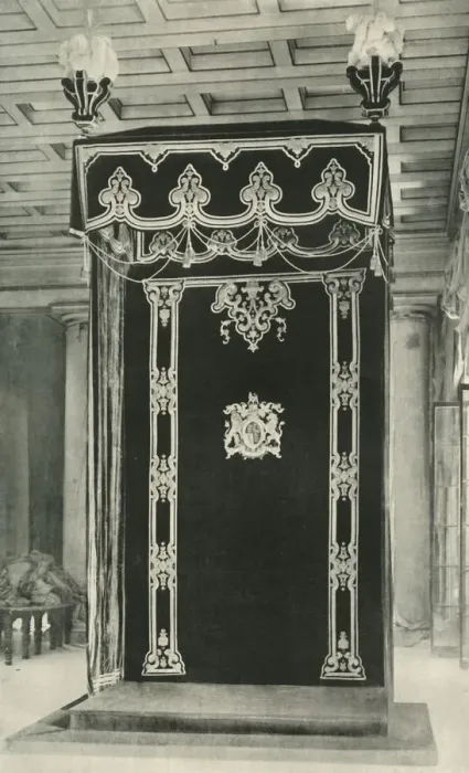 Framed Print : Canopy in the Throne Room, Government House, 1925. Creator: Unknown Framed Print : Canopy in the Throne Room, Government House, 1925. Creator: Unknown