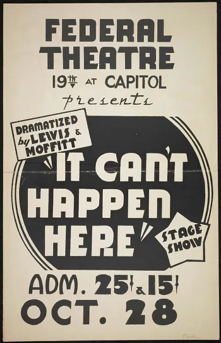Framed Print : It Can't Happen Here, [193-]. Creator: Unknown