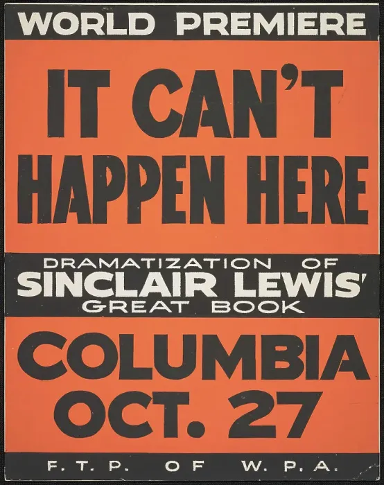 Framed Print : It Can't Happen Here, [193-]. Creator: Unknown