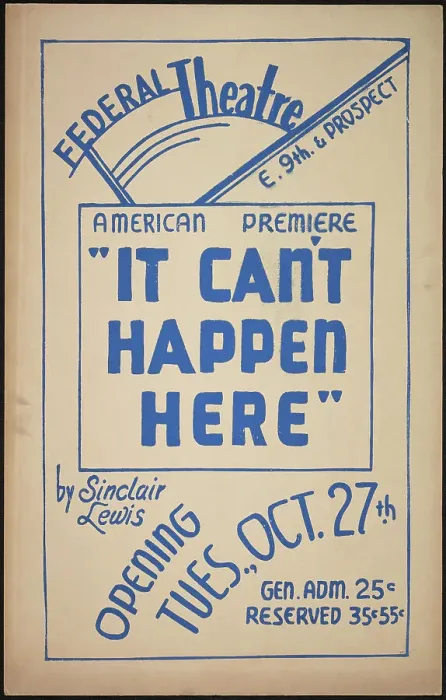Framed Print : It Can't Happen Here, 1936. Creator: Unknown Framed Print : It Can't Happen Here, 1936. Creator: Unknown