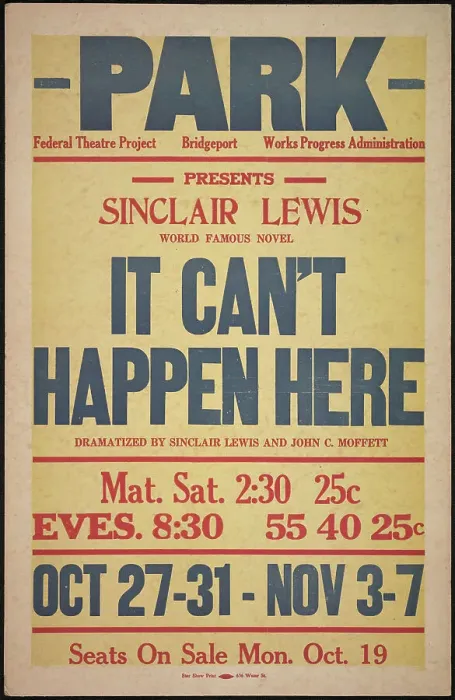 Framed Print : It Can't Happen Here, Bridgeport, CT, [193-]. Creator: Unknown