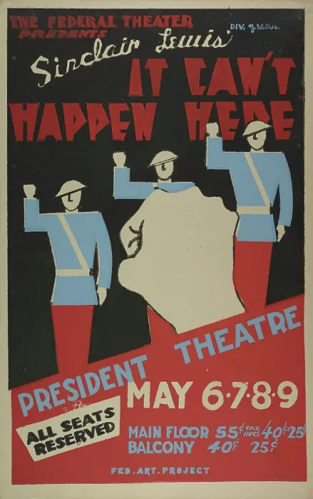 Framed Print : It Can't Happen Here, Des Moines, IA, 1937. Creator: Unknown Framed Print : It Can't Happen Here, Des Moines, IA, 1937. Creator: Unknown