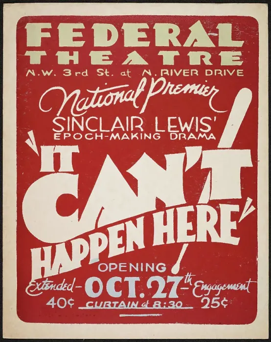 Framed Print : It Can't Happen Here, Miami, FL, 1936. Creator: Unknown Framed Print : It Can't Happen Here, Miami, FL, 1936. Creator: Unknown