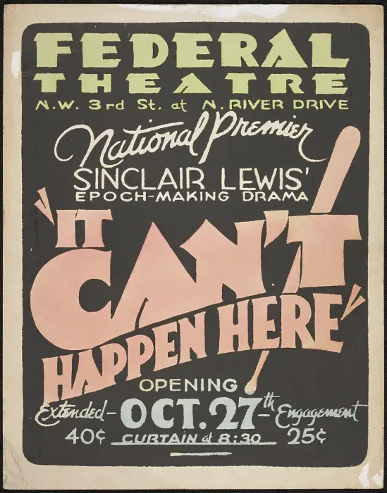 Framed Print : It Can't Happen Here, Miami, FL, 1936. Creator: Unknown