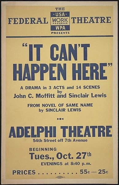 It Can't Happen Here, New York, 1936. Creator: Unknown