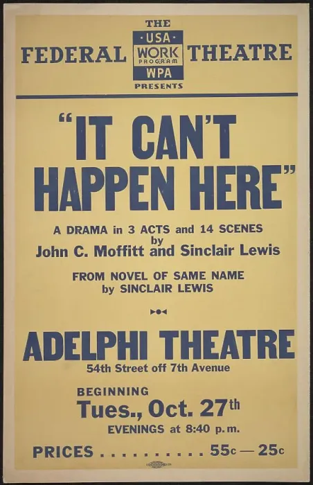 Framed Print : It Can't Happen Here, New York, 1936. Creator: Unknown Framed Print : It Can't Happen Here, New York, 1936. Creator: Unknown