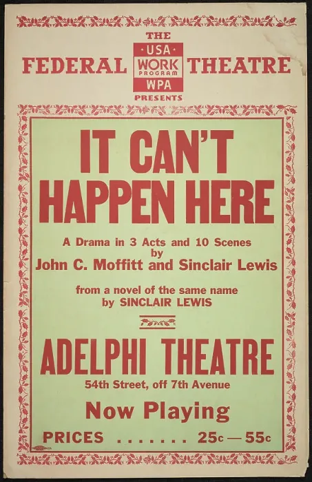 Framed Print : It Can't Happen Here, New York, 1936. Creator: Unknown Framed Print : It Can't Happen Here, New York, 1936. Creator: Unknown