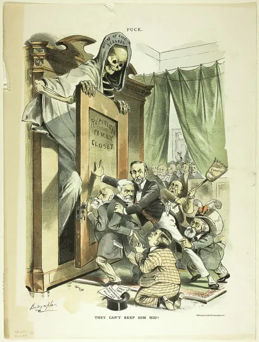 Framed Print : They Can't Keep Him Hid, from Puck, n.d. Creator: Louis Dalrymple Framed Print : They Can't Keep Him Hid, from Puck, n.d. Creator: Louis Dalrymple