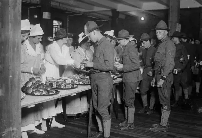 Framed Print : Canteen, 8th Coast Defense, between c1915 and 1918. Creator: Bain News Service Framed Print : Canteen, 8th Coast Defense, between c1915 and 1918. Creator: Bain News Service