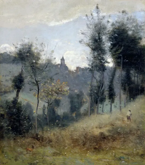 Framed Print : Canteleu, c.1872. Creator: Jean-Baptiste-Camille Corot Framed Print : Canteleu, c.1872. Creator: Jean-Baptiste-Camille Corot