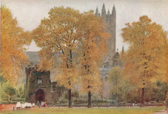 Framed Print : Canterbury Cathedral, 1908. Artist: Albert Goodwin Framed Print : Canterbury Cathedral, 1908. Artist: Albert Goodwin