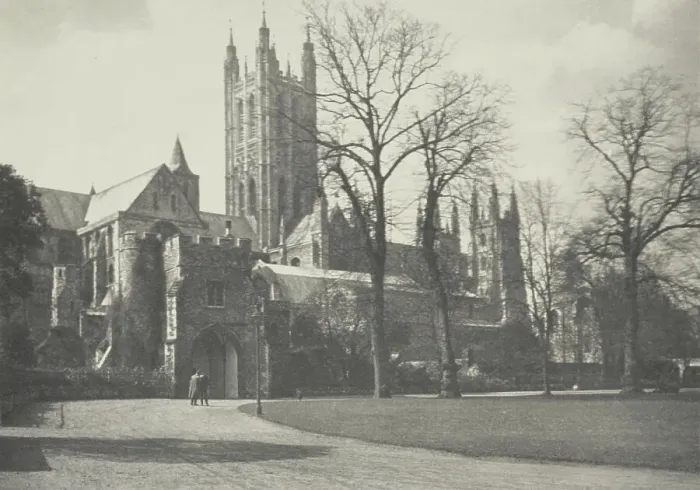 Framed Print : Canterbury Cathedral. From the album: Photograph album - England, 1920s. Creator: Harry Moult Framed Print : Canterbury Cathedral. From the album: Photograph album - England, 1920s. Creator: Harry Moult