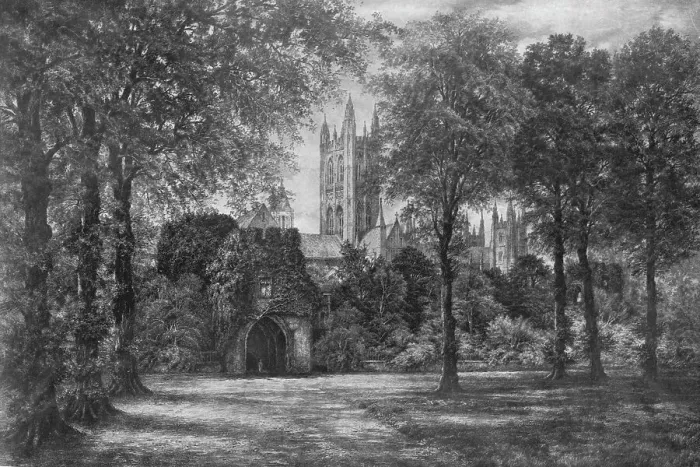 Framed Print : Canterbury Cathedral, c1910, (1912). Artist: Camille Fonce Framed Print : Canterbury Cathedral, c1910, (1912). Artist: Camille Fonce