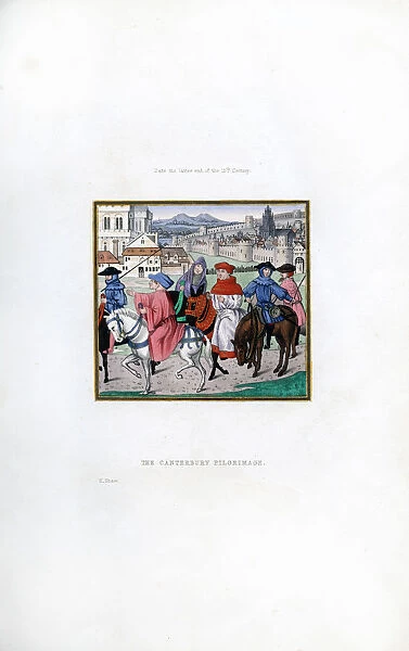 The Canterbury Pilgrimage, late 15th century, (1843).Artist: Henry Shaw