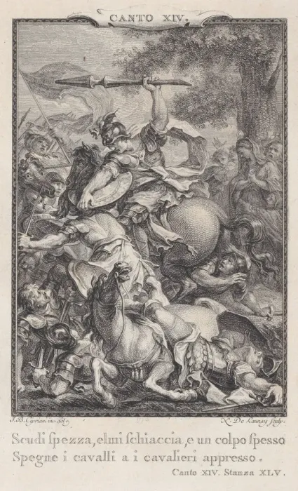 Framed Print : Canto 14, Stanza 45, from Orlando Furioso, 1774. 1774. Creator: Nicolas de Launay Framed Print : Canto 14, Stanza 45, from Orlando Furioso, 1774. 1774. Creator: Nicolas de Launay