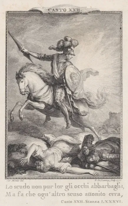 Framed Print : Canto 22, Stanza 86, from Orlando Furioso, 1772. 1772. Creator: Nicolas de Launay Framed Print : Canto 22, Stanza 86, from Orlando Furioso, 1772. 1772. Creator: Nicolas de Launay