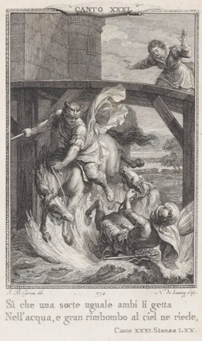 Framed Print : Canto 31, Stanza 70, from Orlando Furioso, 1774. 1774. Creator: Nicolas de Launay Framed Print : Canto 31, Stanza 70, from Orlando Furioso, 1774. 1774. Creator: Nicolas de Launay