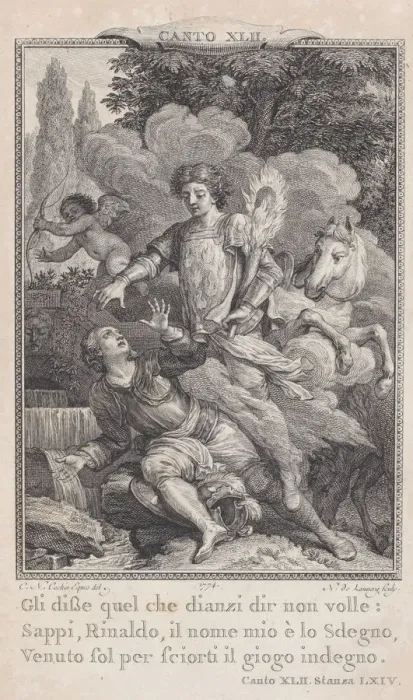 Framed Print : Canto 42, Stanza 64, from Orlando Furioso, 1774. 1774. Creator: Nicolas de Launay Framed Print : Canto 42, Stanza 64, from Orlando Furioso, 1774. 1774. Creator: Nicolas de Launay