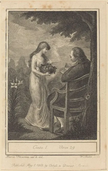 Framed Print : Canto I, Verse 29, 1803. Creator: William Blake Framed Print : Canto I, Verse 29, 1803. Creator: William Blake