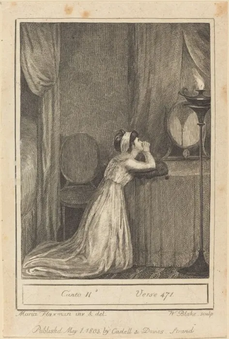 Framed Print : Canto II, Verse 471, 1803. Creator: William Blake Framed Print : Canto II, Verse 471, 1803. Creator: William Blake