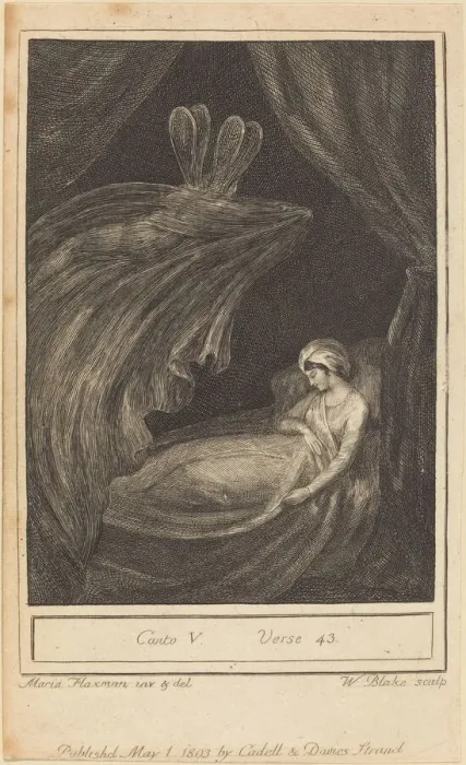 Framed Print : Canto V, Verse 43, 1803. Creator: William Blake Framed Print : Canto V, Verse 43, 1803. Creator: William Blake