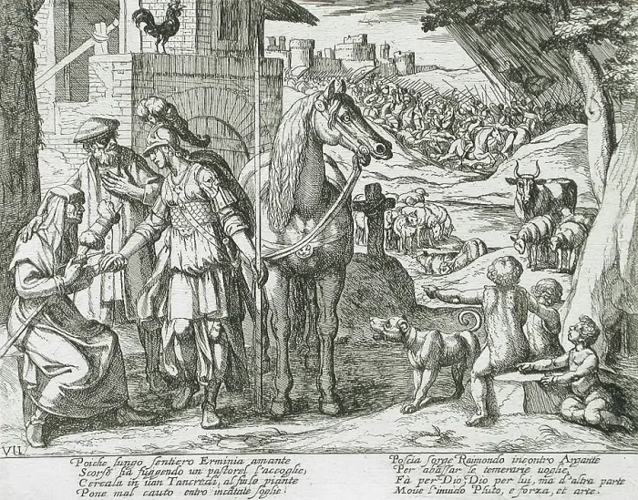 Framed Print : Canto VII, 16th century. Creator: Antonio Tempesta