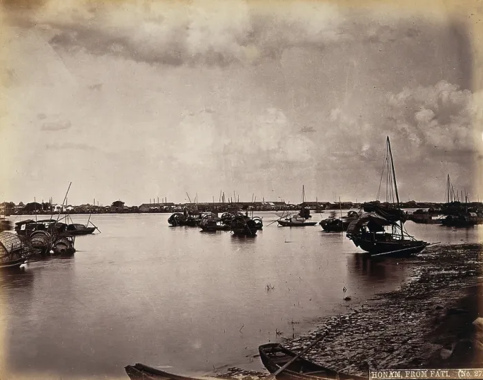Framed Print : Canton, China: boats off the coast of Canton City, looking south to Honam island, c1873. Creator: William Pryor Floyd Framed Print : Canton, China: boats off the coast of Canton City, looking south to Honam island, c1873. Creator: William Pryor Floyd