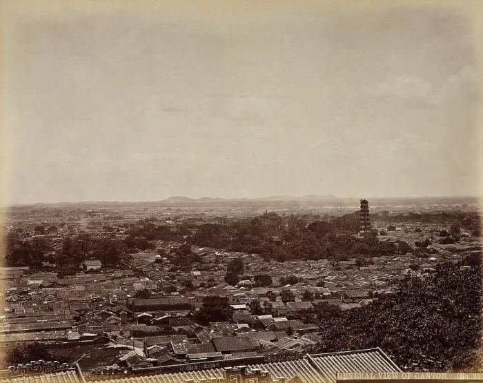 Framed Print : Canton, China: a panoramic view of the city, c1873. Creator: William Pryor Floyd Framed Print : Canton, China: a panoramic view of the city, c1873. Creator: William Pryor Floyd