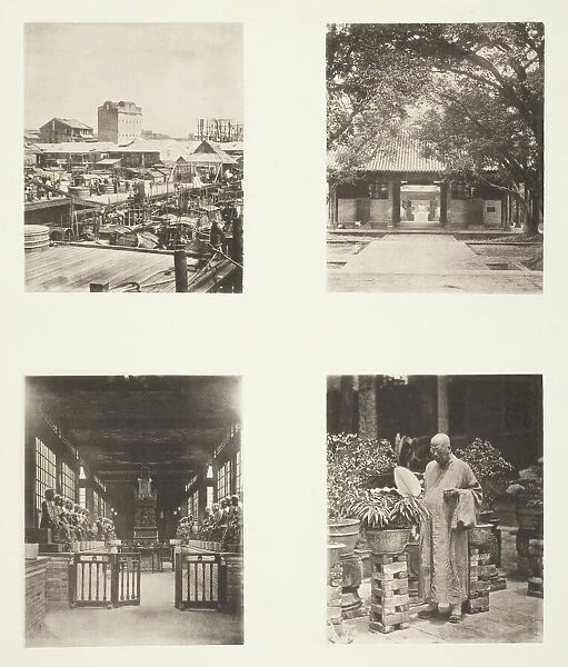 A Canton Pawn Shop; Honam Temple, Canton; Temple of Five Hundred Gods, Canton... c. 1868