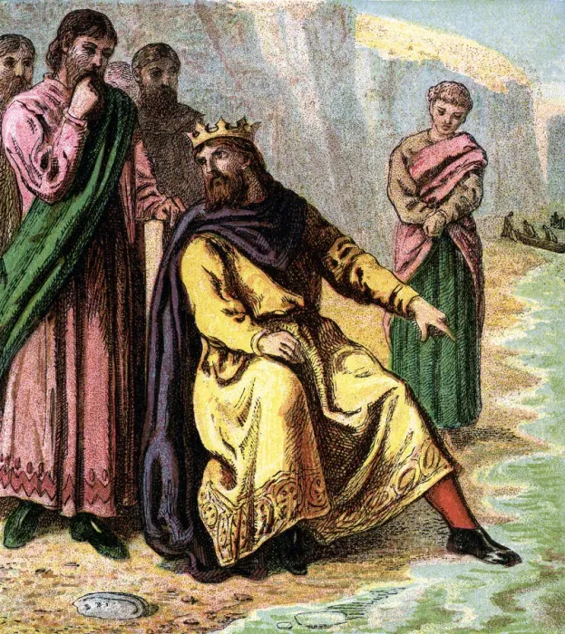 Framed Print : Canute And His Courtiers, 11th century, (c1850) Framed Print : Canute And His Courtiers, 11th century, (c1850)