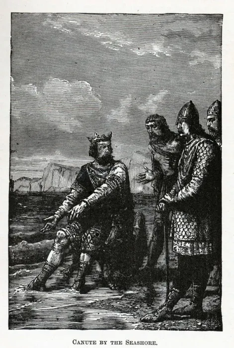 Framed Print : Canute by the Seashore, 1882. Artist: Anonymous Framed Print : Canute by the Seashore, 1882. Artist: Anonymous