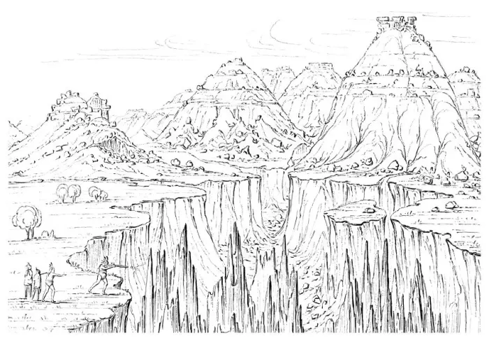 Framed Print : Canyon, North America, 1841. Artist: Myers and Co Framed Print : Canyon, North America, 1841. Artist: Myers and Co