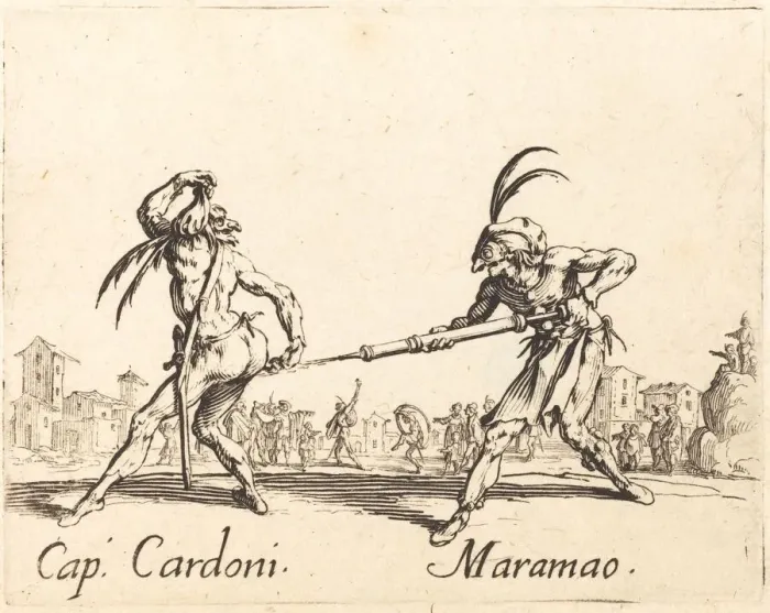 Framed Print : Cap. Cardoni and Maramao, c. 1622. Creator: Jacques Callot Framed Print : Cap. Cardoni and Maramao, c. 1622. Creator: Jacques Callot