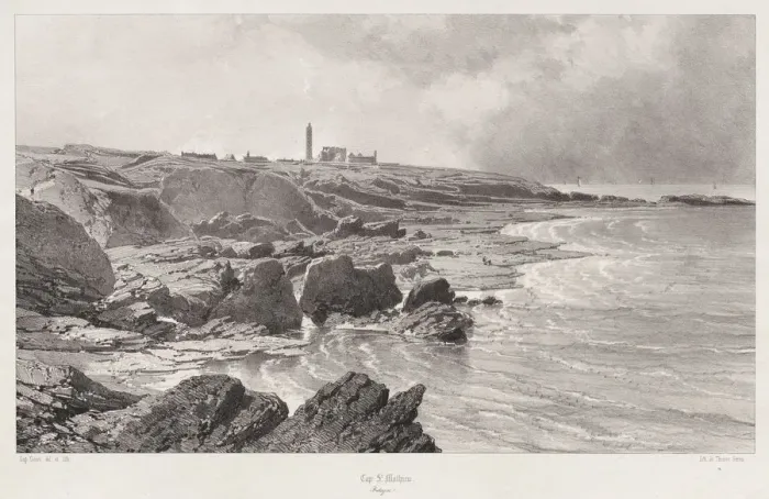 Framed Print : Cap St. Mathieu, 1846. Creator: Eugene Ciceri (French, 1813-1890) Framed Print : Cap St. Mathieu, 1846. Creator: Eugene Ciceri (French, 1813-1890)