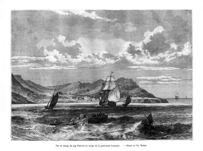 Framed Print : Cap Tiburon, Haiti, 19th century. Artist: T Weber Framed Print : Cap Tiburon, Haiti, 19th century. Artist: T Weber