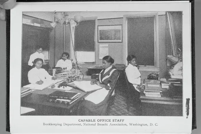 Framed Print : Capable office staff; Bookkeeping department; National Benefit Association, Washington, D.C. 1917. Creator: Unknown Framed Print : Capable office staff; Bookkeeping department; National Benefit Association, Washington, D.C. 1917. Creator: Unknown