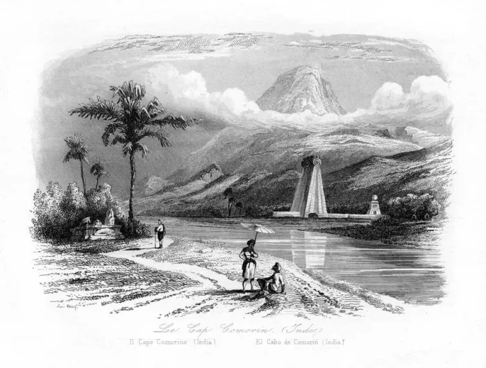 Framed Print : Cape Comorin, India, c1840. Artist: N Remond Framed Print : Cape Comorin, India, c1840. Artist: N Remond
