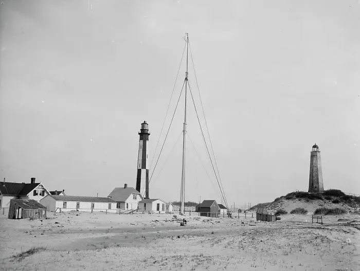 Framed Print : Cape Henry light houses (old & new ), Va. c1905. Creator: Unknown. Cape Henry light houses (old & new ), Va. c1905. Creator: Unknown Framed Print : Cape Henry light houses (old & new ), Va. c1905. Creator: Unknown. Cape Henry light houses (old & new ), Va. c1905. Creator: Unknown