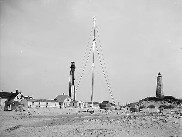 Cape Henry light houses (old & new ), Va. c1905. Creator: Unknown. Cape Henry light houses (old & new ), Va. c1905. Creator: Unknown