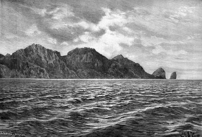 Framed Print : Cape Pillar, Tasman Peninsula, 1895. Artist: Barbant Framed Print : Cape Pillar, Tasman Peninsula, 1895. Artist: Barbant