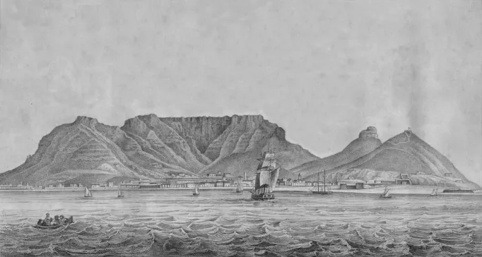 Framed Print : Cape Town Cape of Good Hope, c1830 Framed Print : Cape Town Cape of Good Hope, c1830