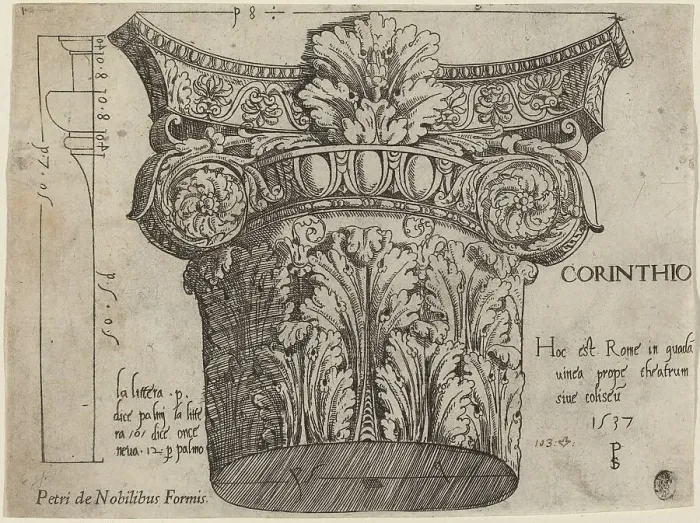 Framed Print : Capital from the Colosseum, Rome, 1537. Creator: Master PS Framed Print : Capital from the Colosseum, Rome, 1537. Creator: Master PS