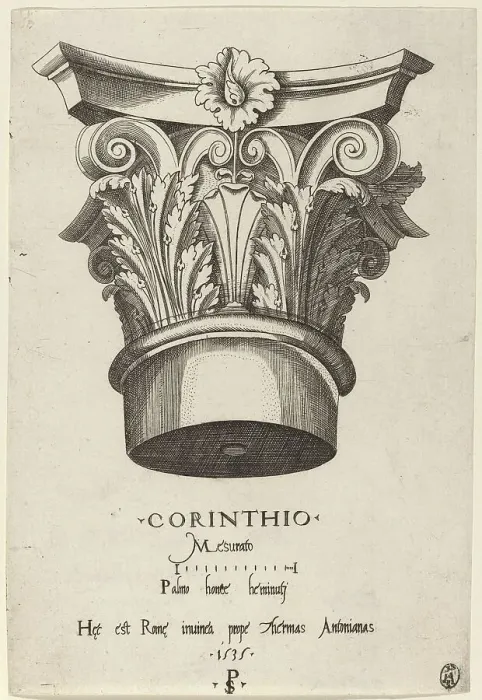 Framed Print : Capitals from the Baths of Antoninus, Rome, 1535. Creator: Master PS Framed Print : Capitals from the Baths of Antoninus, Rome, 1535. Creator: Master PS