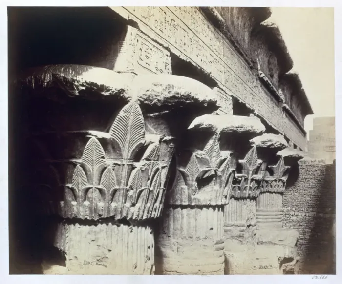 Framed Print : The capitals of the portico, Temple of Khnum, Esna, Egypt, 1862. Artist: Francis Bedford Framed Print : The capitals of the portico, Temple of Khnum, Esna, Egypt, 1862. Artist: Francis Bedford