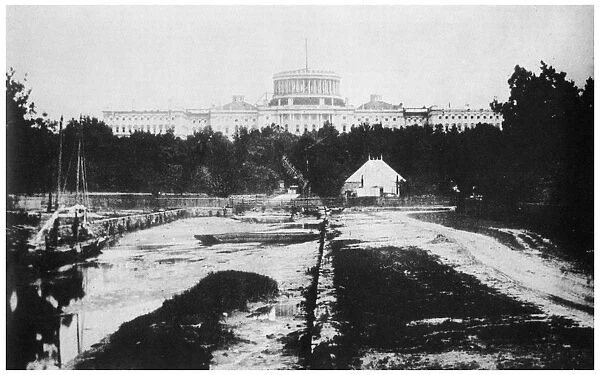 The Capitol without its dome, Washington DC, USA, c1858 (1955)