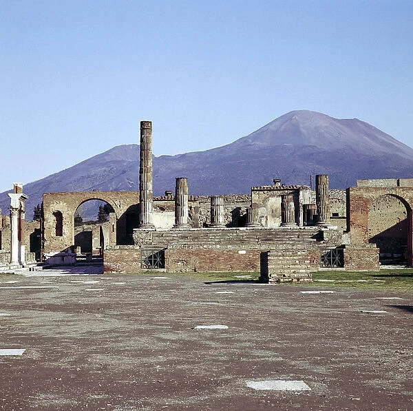 The Capitol from the Forum with Vesuvius beyond, Pompeii, Italy